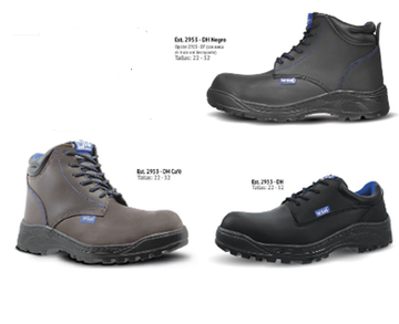 ZAPATOS DE SEGURIDAD EST. 2953-DH NEGRO, 2953-DH CAFÉ y 2935 DH-CHOCLO